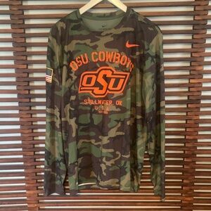 Nike OSU Cowboys Green Camo Long Sleeve Shirt
